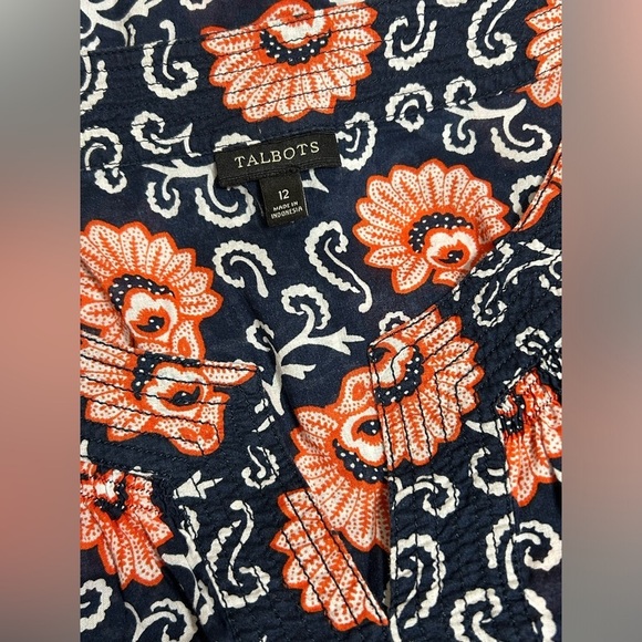 Talbots Floral Sleeveless Split Neck Blouse - Picture 4 of 7